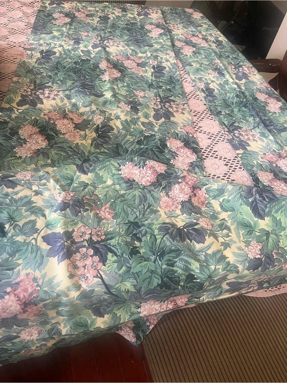 Vintage Laura Ashley Floral Botanical Print window Valance pair